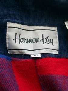 Herman Kay Blue Corduroy Coat Size Medium  