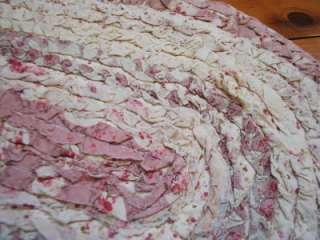 Ruffles Vintage Rose Cotton Quilted Bath Rug / Mat A  