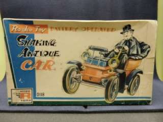   Shaking Antique Car Battery Operated Rosko Toy Old MIB Box Japan Tin