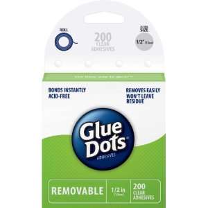  Glue Dots 1/2 Removable Dot Roll 200 Clear Dots (8248 