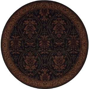   Nouveau Black Oriental Round Rug Size Round 8 Furniture & Decor