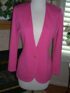 St John Pink Suit with White Stripe Skirt   sz 2  