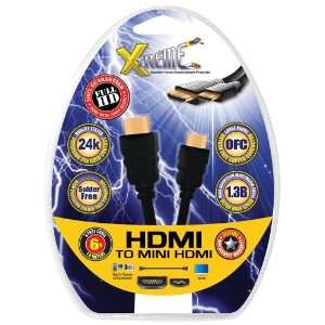  Xtreme mini HDMI to HDMI Audio/Video Cable (6 Feet)   For 