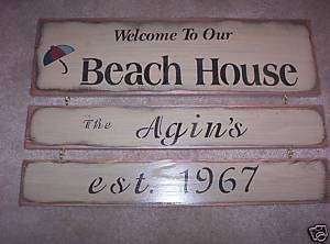 Personalized WELCOME TO OUR BEACH HOUSE wood sign prim  