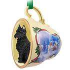 NEW CUTE BOUVIER DES FLANDRES DOG HOLIDAY CHRISTMAS ORNAMENT STATUE 