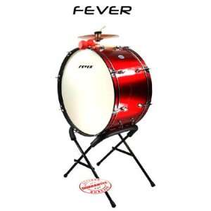   24x12 Drum Bass Tambora with Stand Red FEV2412 RD Musical Instruments