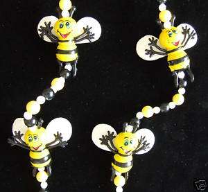 HONEY BEE BEES Gras Mardi Beads Bead SMILING HAPPY BEAD  
