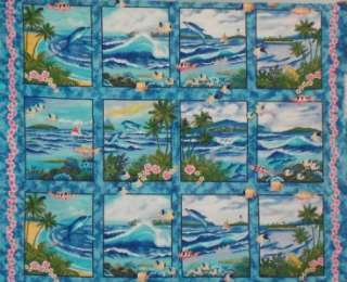 Fabri Quilt Ocean Paradise Panel Dolphins Boats #8092  