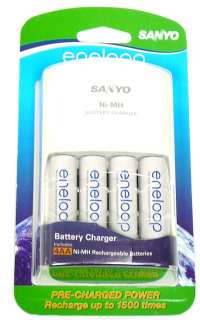 SANYO SEC MQN064N Charger with 4 AA 2000 mAH NiMH eneloop Batteries 