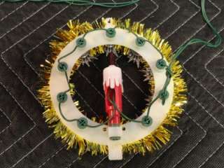 Light Up Christmas Wreath with Red Candle in the Center Y15  