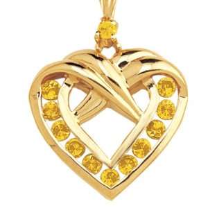  Birthstone Heart Pendant   November (Citrine) Jewelry