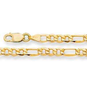  14K Yellow Gold Light Figaro Chain (Width 3.5mm) Length 