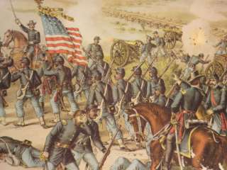 1894 Kurz & Allison Civil War Chromolithograph Battle of Olustee, FLA 