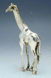 Superb Sterling Silver Giraffe Miniature Figurine New  