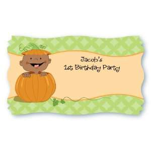  Pumpkin African American   Set of 8 Personalized Birthday Party Name 