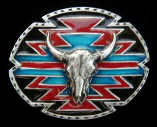  THIS BEAUTIFULLY DETAILED BUFFALO SKULL BELT BUCKLE. The belt buckle 