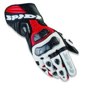    SPIDI CARBOSIX LEATHER RACE STREET GLOVES RED/WHITE SM Automotive