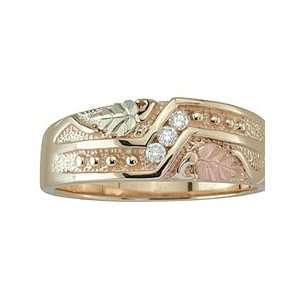 Black Hills Gold Three Stone Mens Diamond Wedding Ring from Coleman 