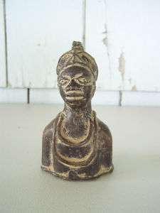 Benin Bronze African Queen Small Statue / Matches Oba  