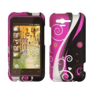  Premium   HTC Rhyme / Bliss Transparent Black and Hot Pink 
