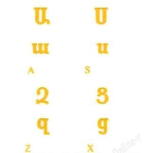   TRANSPARENT YELLOW LETTERS FOR ANY LAPTOP COMPUTER PC DESKTOP NOTEBOOK