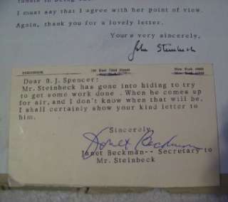 JOHN STEINBECK AUTOGRAPH Signed Personal Letter 1964  