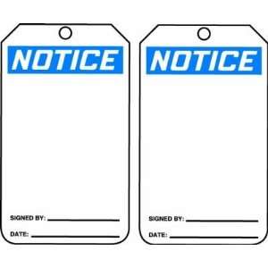 NOTICE Blank Tags   PF Cardstock (5 7/8 x 3 1/8)   1 Pack of 5