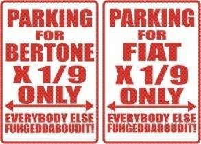 BERTONE FIAT X 1/9 Parking Sign MAGNET  
