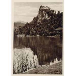   Lake Bled Castle Hills   Original Photogravure