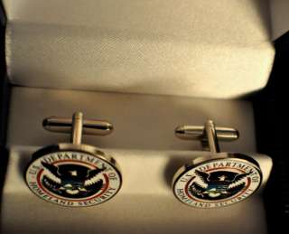 DHS Department of Homeland Security Silver Cufflinks  