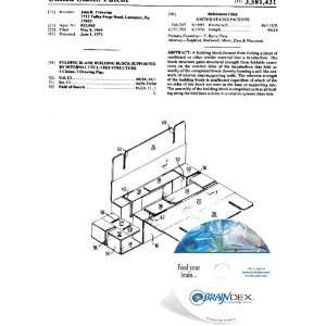 NEW Patent CD for FOLDING BLANK BUILDING BLOCK SUPPORTED BY INTERNAL 