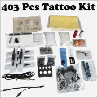 New 403 Pcs Tattoo Kit 50 Needles Supply Ink Cup Grip Transfer And So 