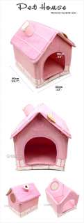 INDOOR CHIMNEY PET DOG CAT CUSHION BED HOUSE ~PINK  