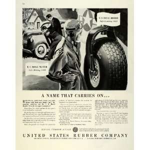  Ad United States Rubber Car Tires Airplane Parts WWII War Production 