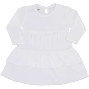  T shirt ruffle t dress  white 100% pima cotton Baby