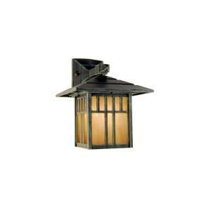   Light Outdoor Wall Light in Ironstone with Opalescent Honey Glass