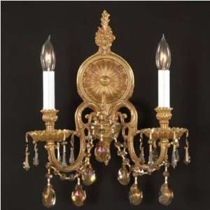 Lighting Group 2802 OB CL SAQ Olde Brass Baroque Two Light Ornate Cast 