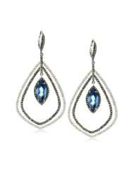 Judith Jack Hanging Gardens Blue Spinel and Crystal Drop Earrings