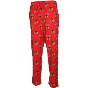  Chicago Blackhawks Red Supreme Pajama Pants (Small 