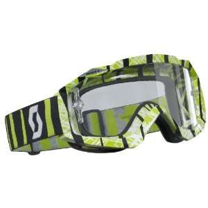  Scott Hustle Apek White/Green Goggles with Chrome Lens 
