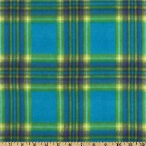   60 Wide Fleece Plaid Blue Fabric By The Yard Arts, Crafts & Sewing