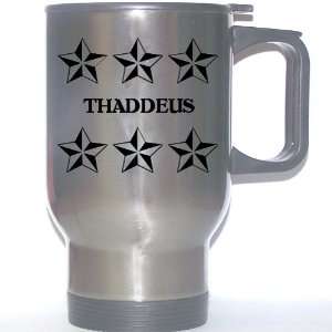  Personal Name Gift   THADDEUS Stainless Steel Mug (black 