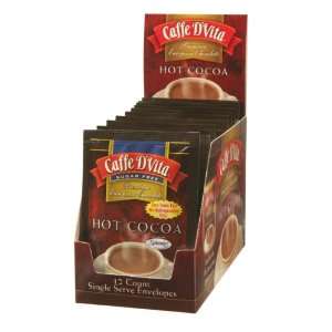 Caffe DVita Sugar Free Hot Cocoa, 14 Gram Envelopes (Pack of 12 