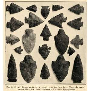 1910 Print Arrowhead Stone Age Kutztown Pennsylvania Deisher Hunt 