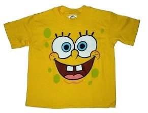  SpongeBob Face Youth Childs Yellow T shirt Clothing