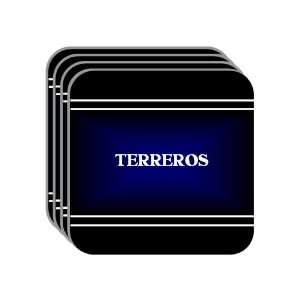 Personal Name Gift   TERREROS Set of 4 Mini Mousepad Coasters (black 