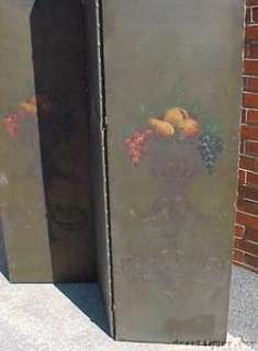 Victorian Still Life Oil Canvas Painted Folding Screen  