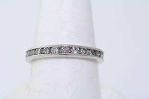 Platinum 1.0ctw Round Diamond Wedding Band Ring size 8.75  