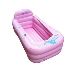  Pink Plastic Inflatable Bathtub