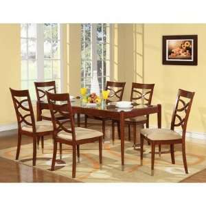   Piece Dining Table Set in Multi Step Rich Cherry Furniture & Decor